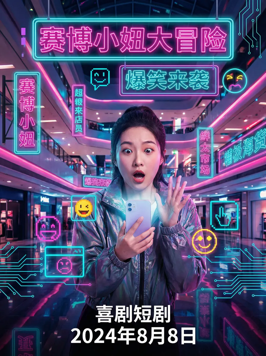 王冰冰怎么了?出什么事了? 搞笑喜剧短剧 - 赛博小妞大冒险海报